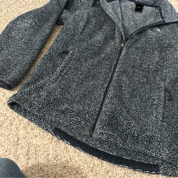 The North Face Womens Full Zip Shady Blue Marled Sherpa Fleece Jacket Size LG - Picture 13 of 15